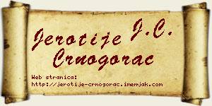 Jerotije Crnogorac vizit kartica